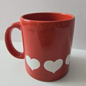 Vintage Waechtersbach Heart Coffee Mug Tea Cup Red White Valentine West Germany